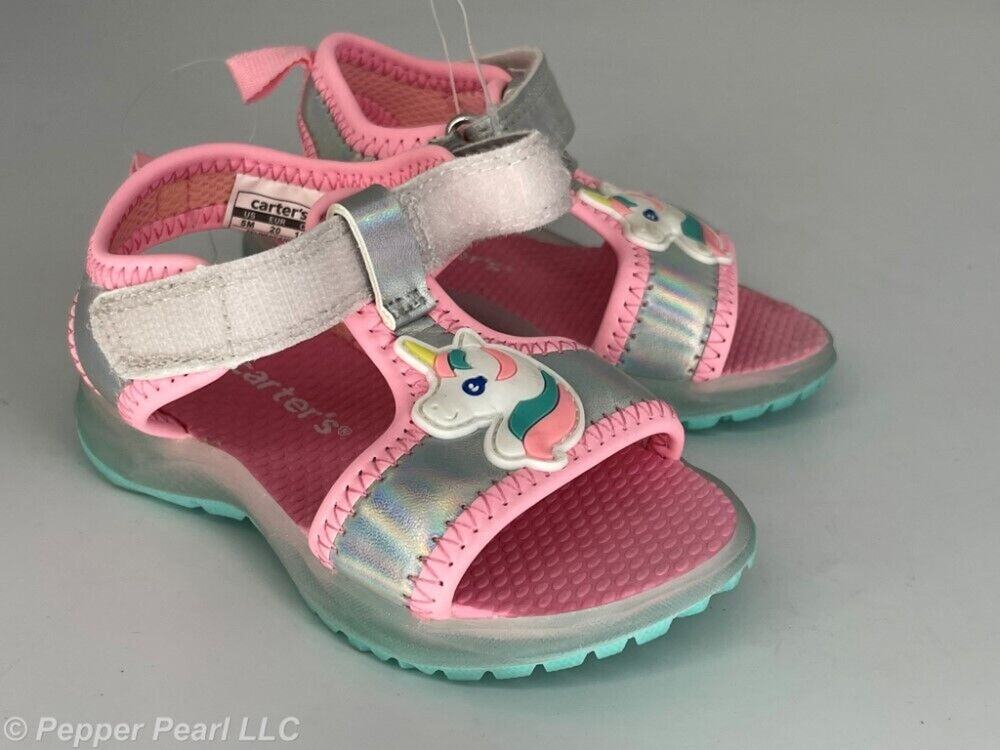 Carter's Toddler Pink Unicorn Sandals Size 5 Light Up New